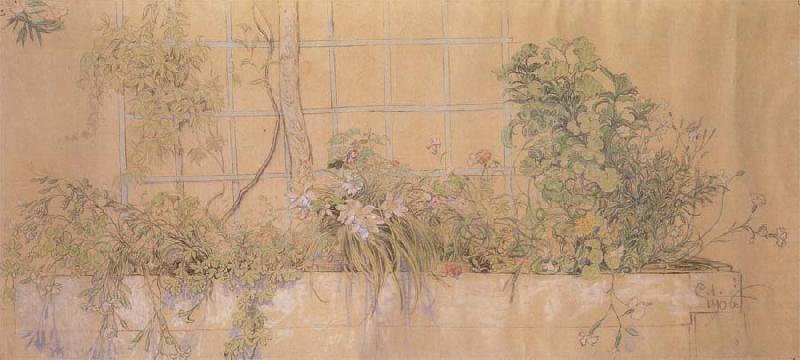 Carl Larsson Flower Bed oil painting picture